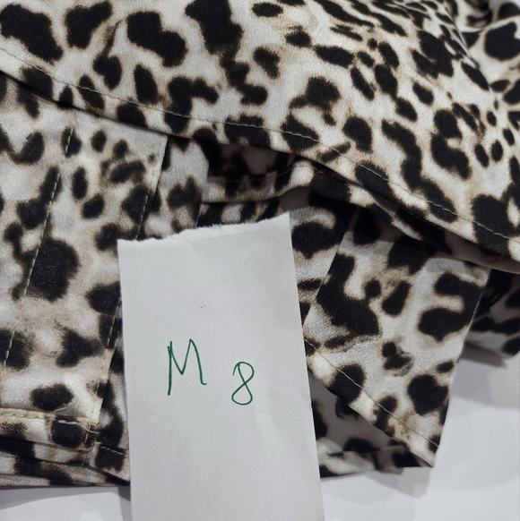 NWT Calvin Klein Leopard Print Blouse Sz.3XL long Sleeve Roller Up - Picture 11 of 11